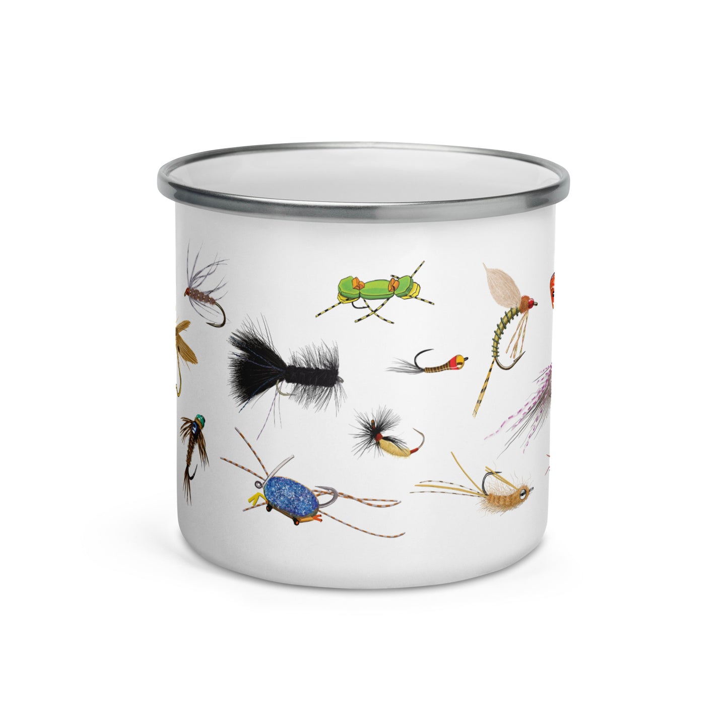 Fly Fishing Flies Enamel Mug